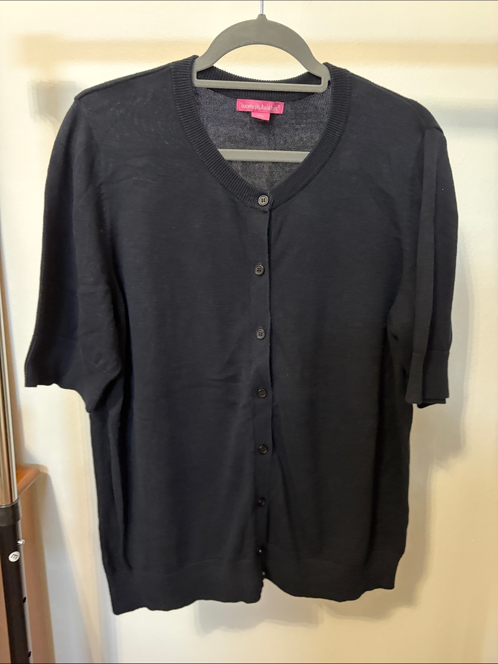 Woman within short sleeve lightweight knit sweater cardigan OTHER COLORS LISTED